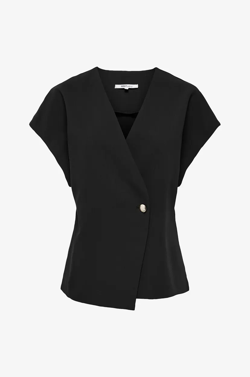 ONLY Bluse Onlyasmine S/S Asymmetric Shirt Tlr - Svart
