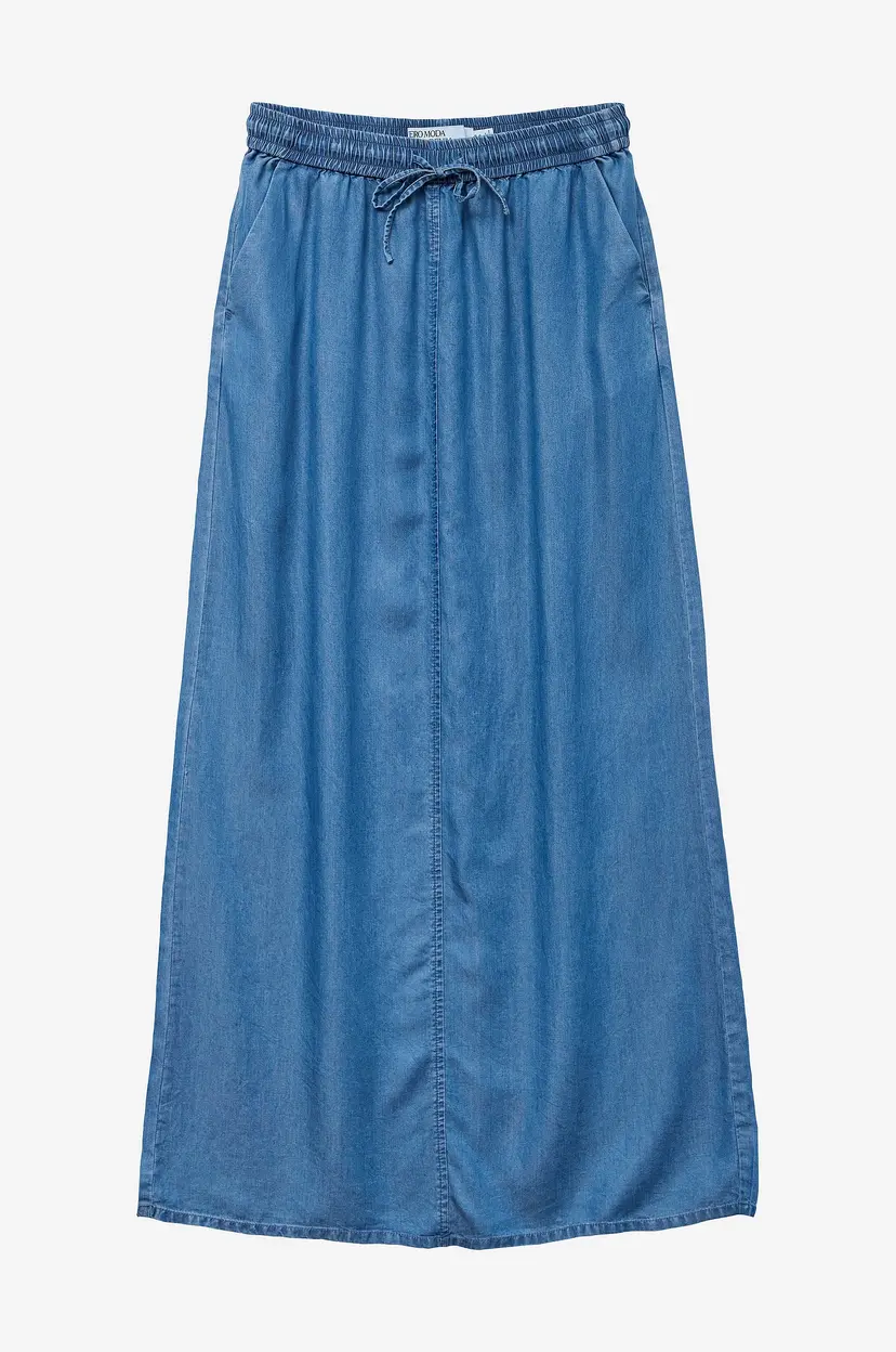 Vero Moda Maxi skjørt vmFleur MR Long Slit Tencelskirt - Blå