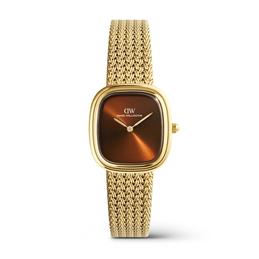 Daniel Wellington Gold 24mm Watch Margot Braided Mesh Amber | DW