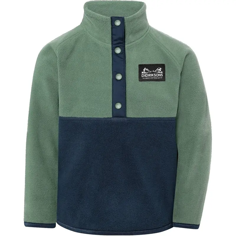 Didriksons Didriksons Monte Kids' Half Button Dark Moss