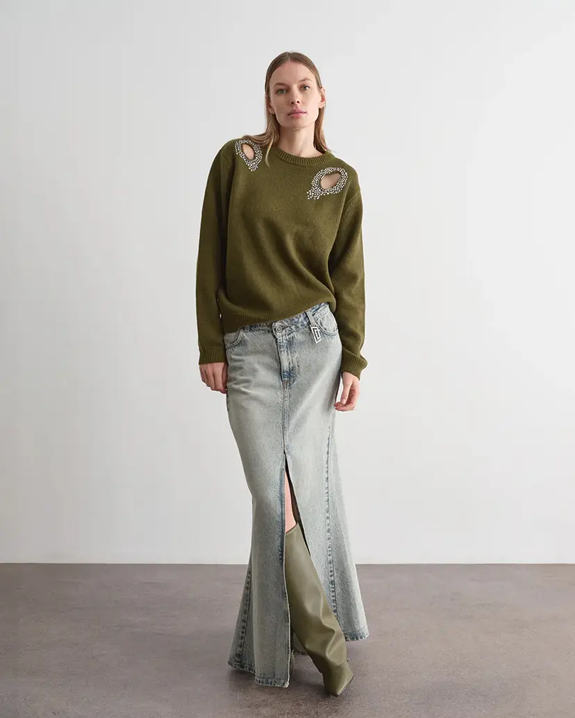 Jijil Jijil JPI25MK029 Green Knitted sweatshirt