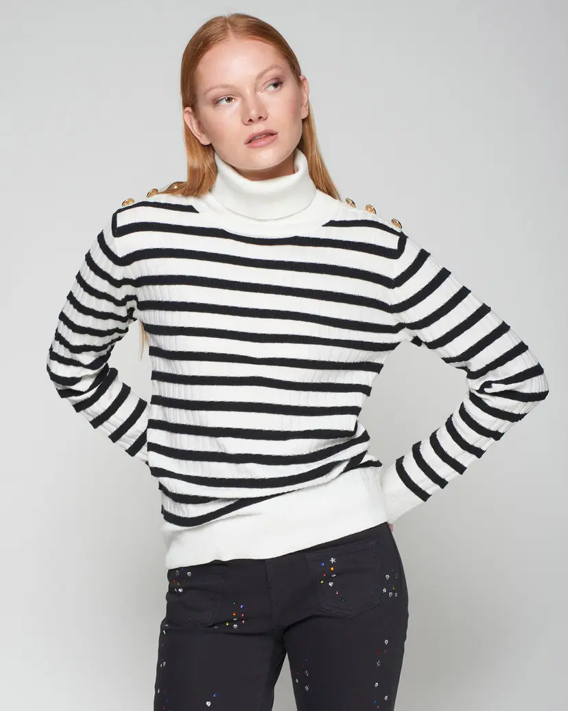 VilaGallo VilaGallo 32769 White Turtleneck sweater