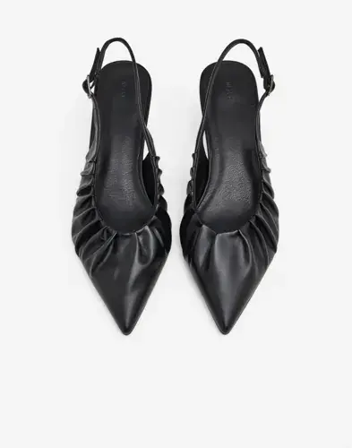 Nelly Nelly - Svart - Pointy Pleated Slingback