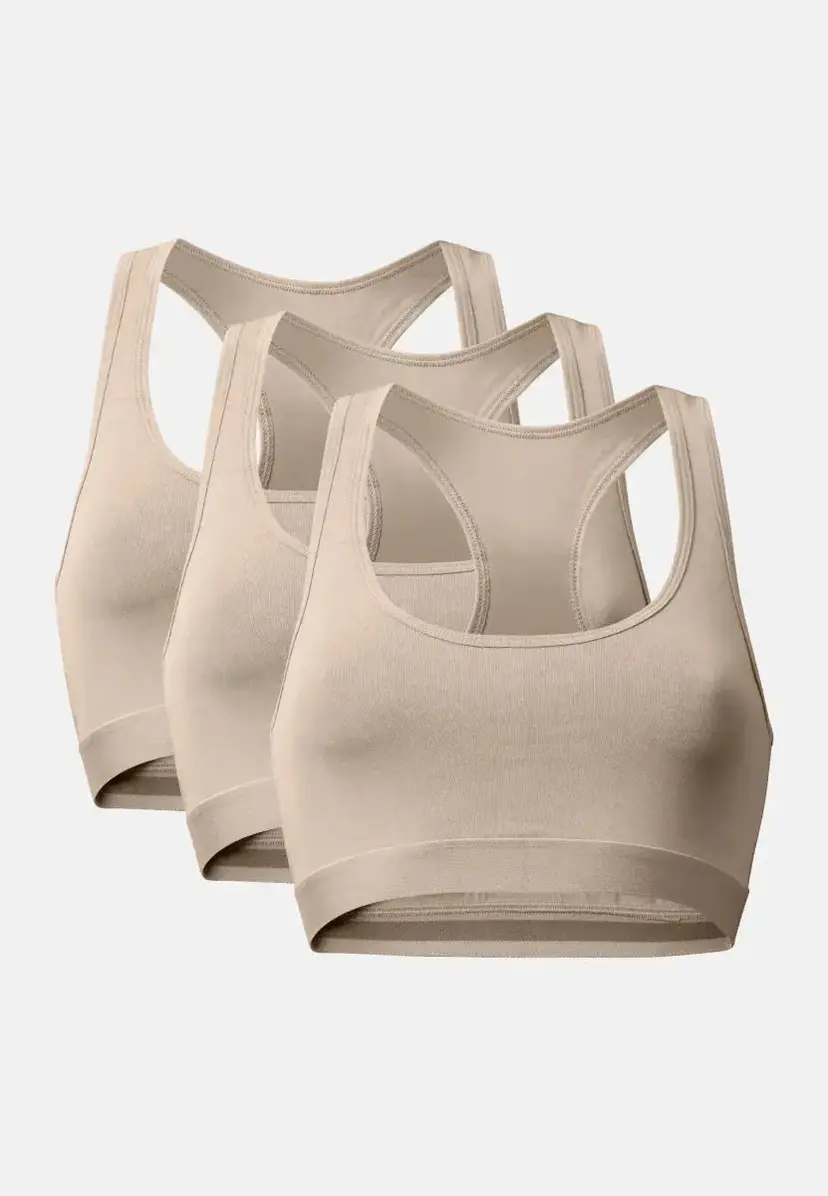 DANISH ENDURANCE DANISH ENDURANCE Organic Cotton Bralette, Beige, M