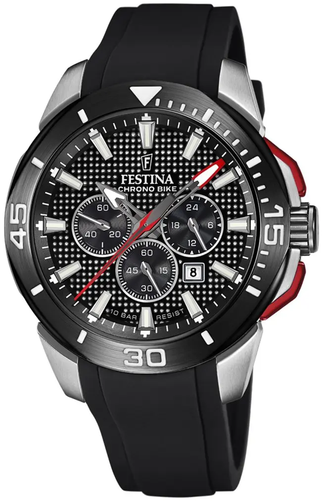 Festina Festina Herreklokke F20642-4 Chrono Bike Sort/Gummi Ø47 mm