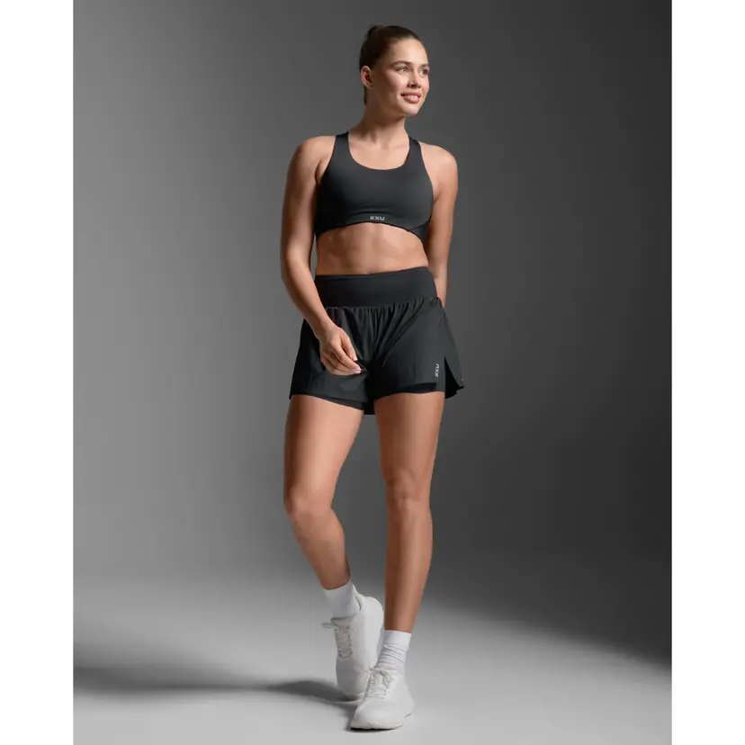 2XU 2XU Aero Hi-Rise 2-In-1 3 Inch Shorts Black/Silver Reflective