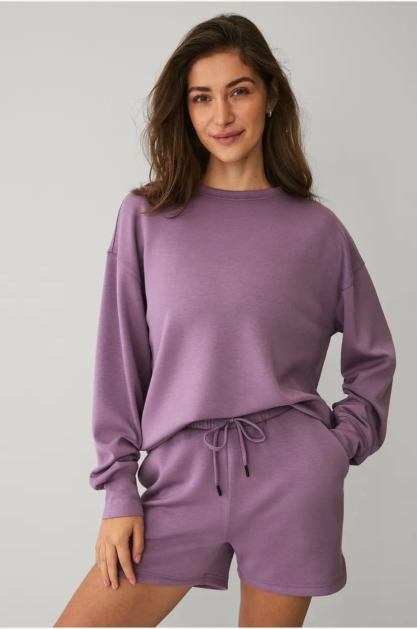 Ellos STUDIO Collegegenser Tech Sweat Crewneck - Lilla