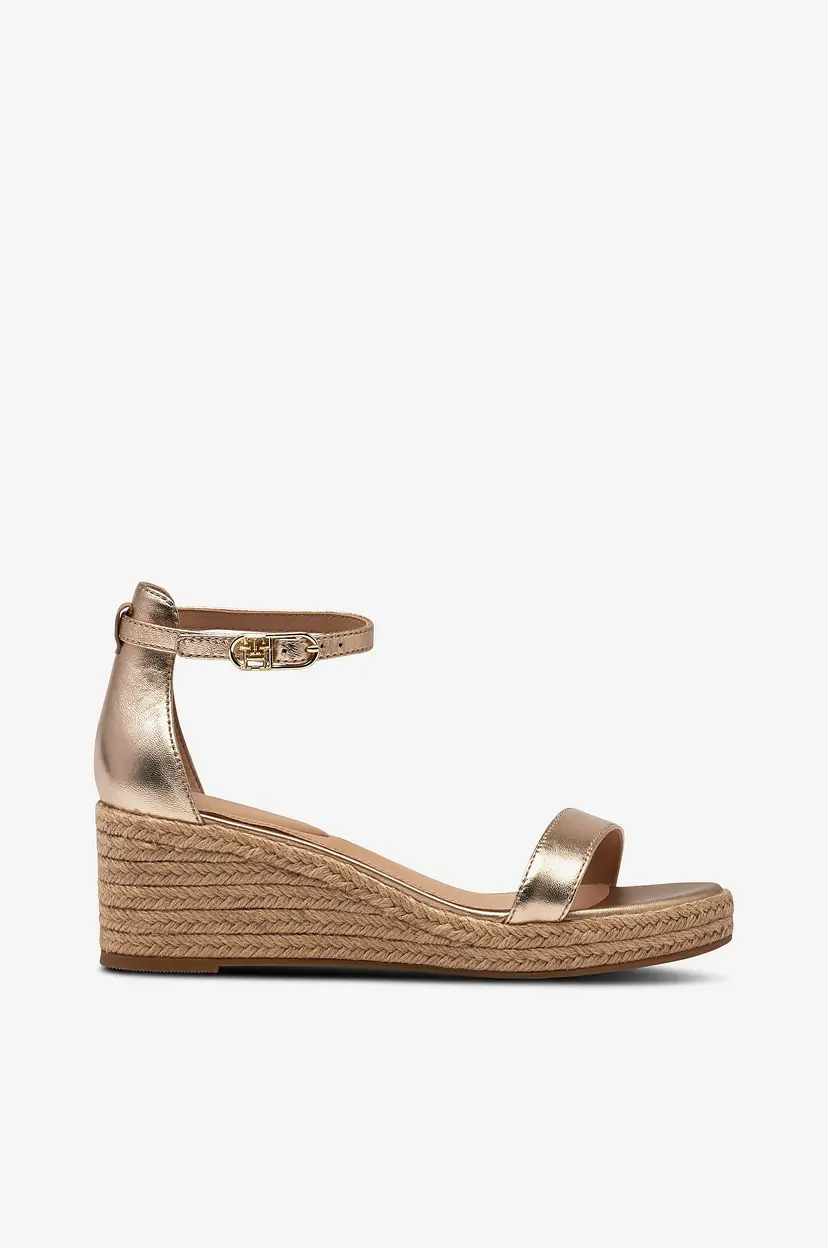 Tommy Hilfiger Sandaletter TH Metallic Mid Wedge Espadrille - Gull