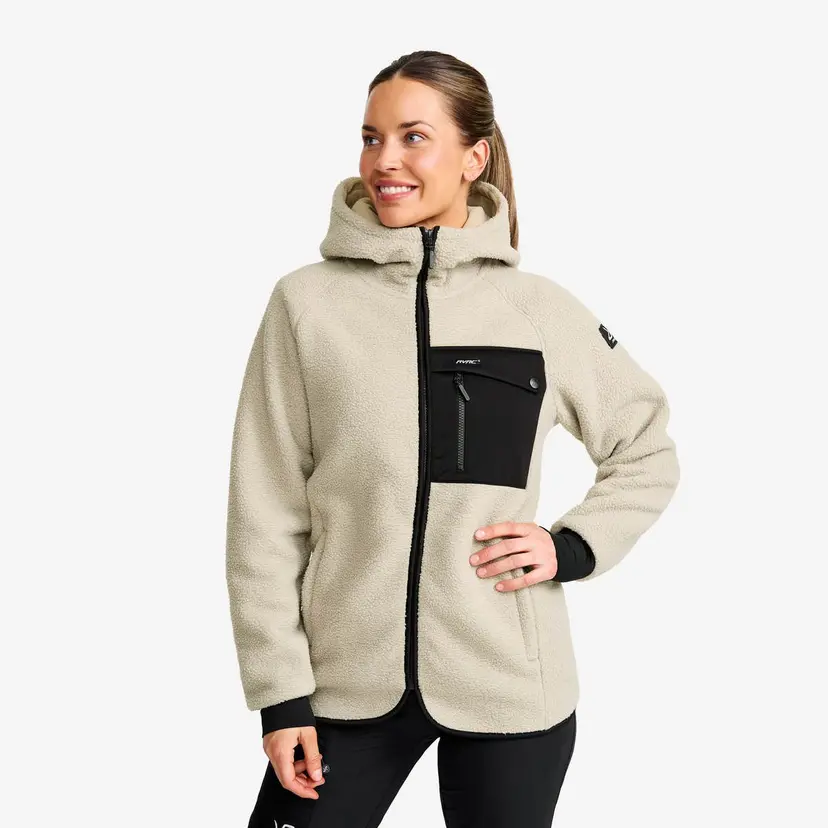 RevolutionRace Sherpa Hoodie Dame Beige Khaki