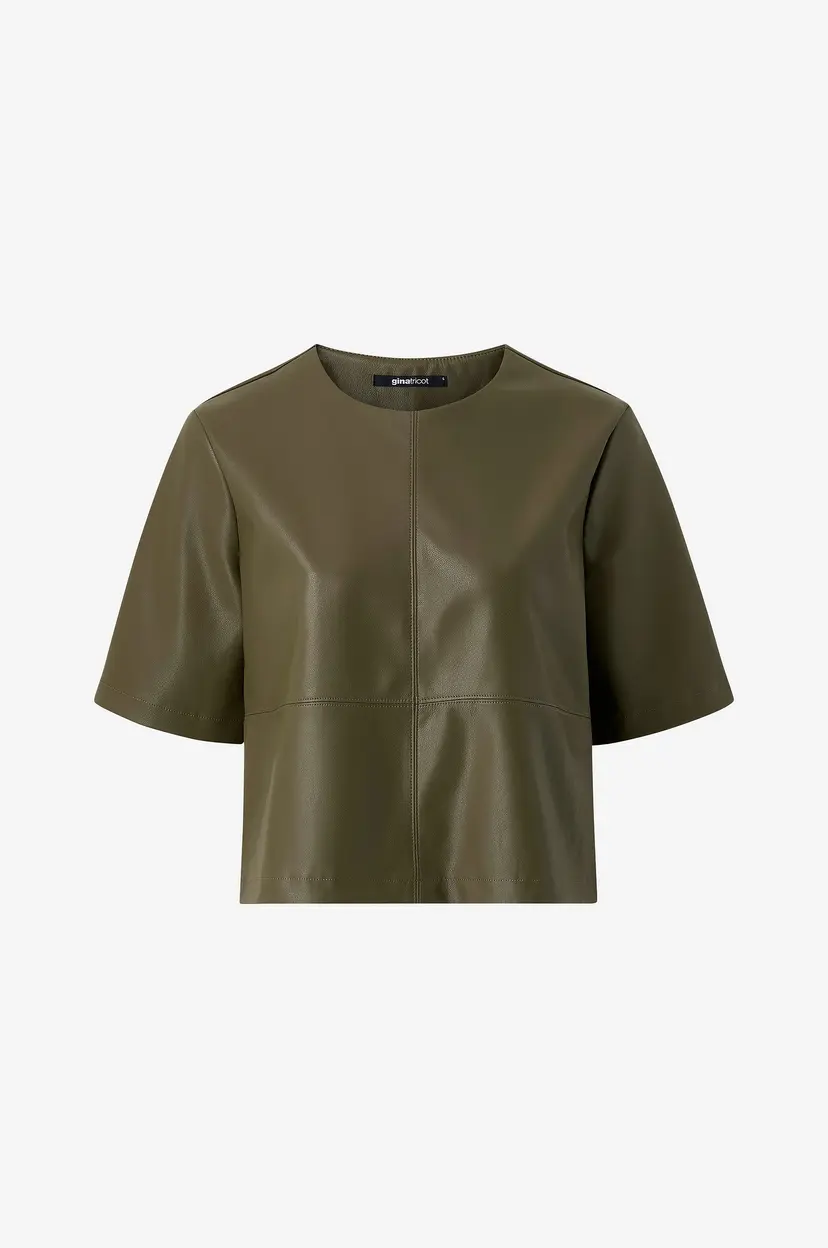 Gina Tricot Topp Pu Boxy Tee - Grønn