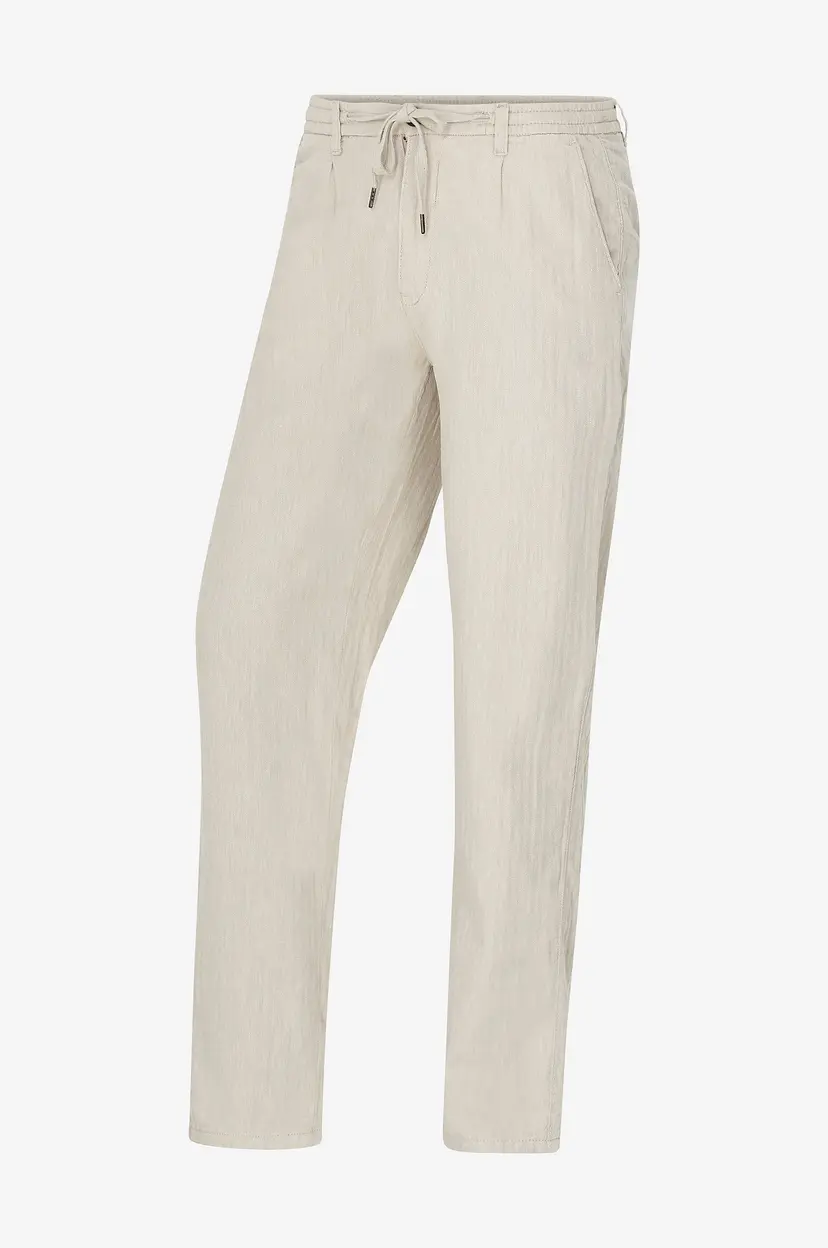 Lindbergh Bukser Linen Blend Herringbone Pants - Natur