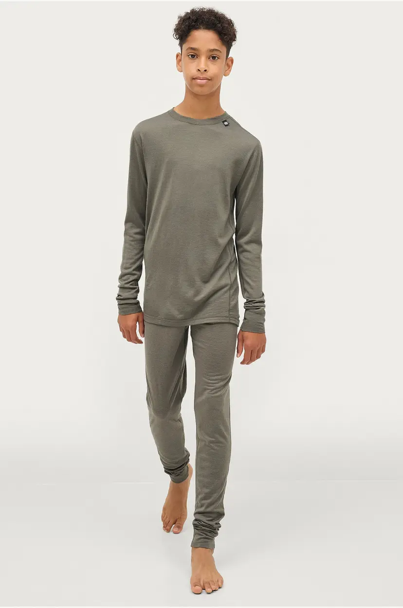 Áhkká Longs Merino Wool UW Pants Kids - Grønn
