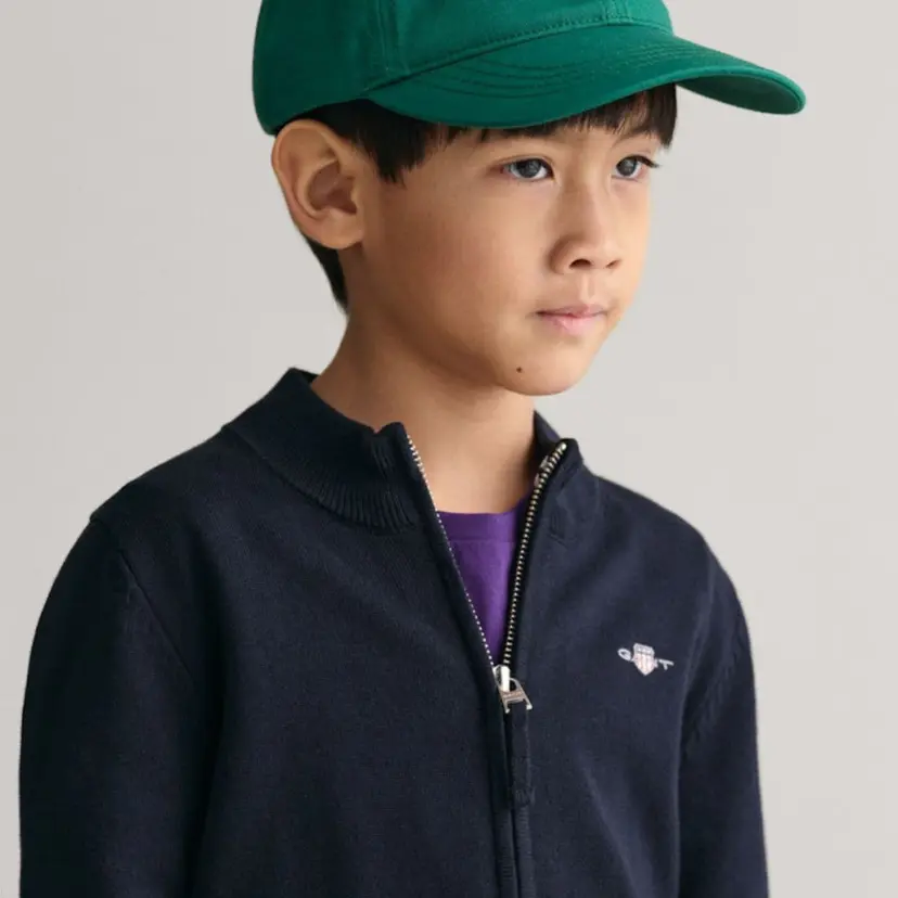 GANT Gant - Cardigan Shield Cotton Zip Evening Blue