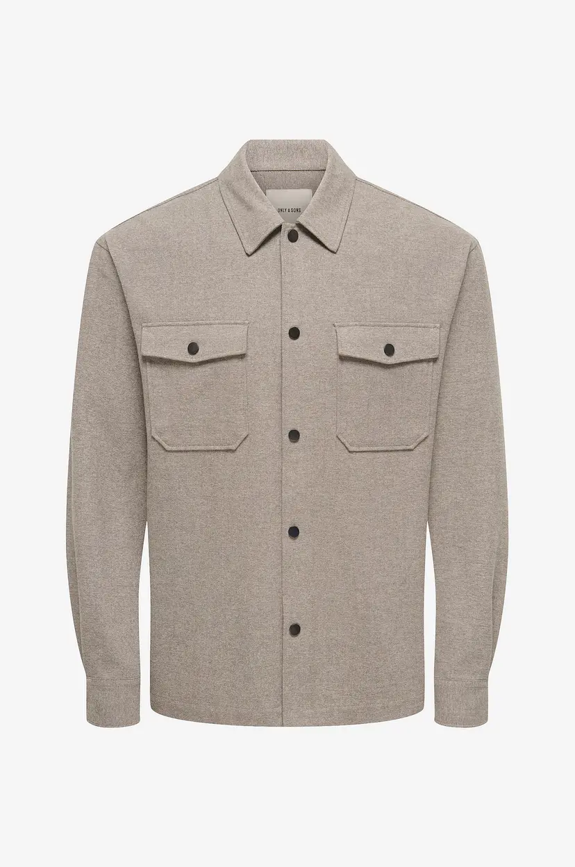Only & Sons Overtreksskjorte Onsmark Brushed 0353 Overshirt - Grå