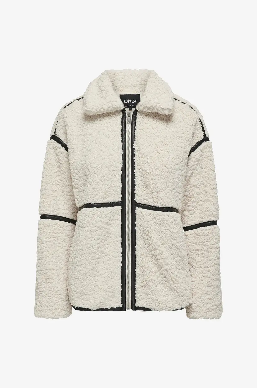 ONLY Teddyjakke Onlparis Teddy - Hvit