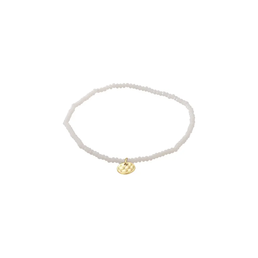 Pilgrim Pilgrim INDIE armbånd hvit, gullbelagt
