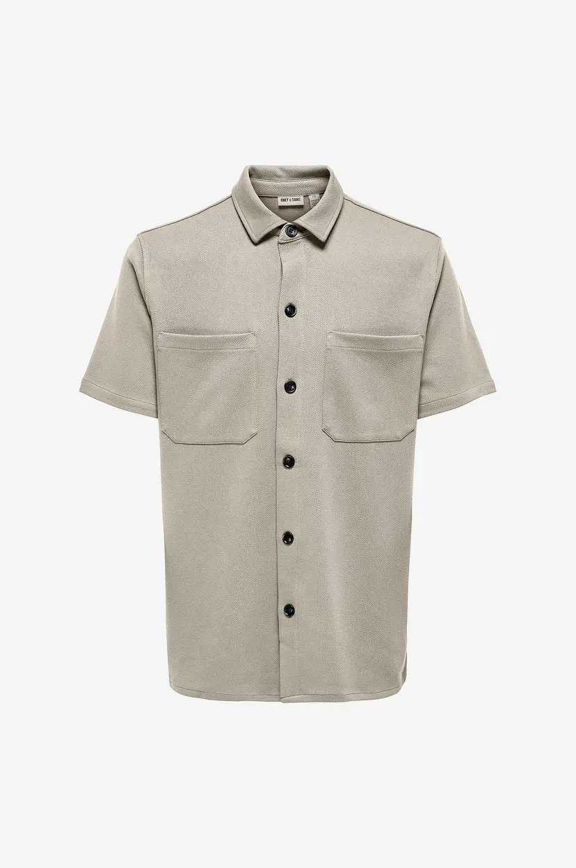 Only & Sons Skjorte onsNewkodyl Life Reg SS Shirt - Grå