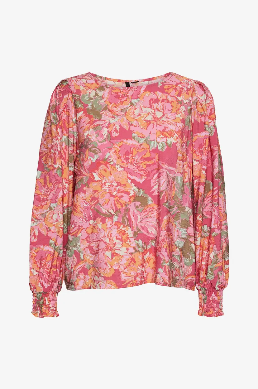 Vero Moda Bluse vmElis Ella LS Top Wvn - Rosa