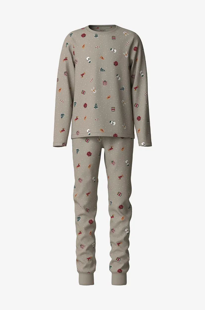 NAME IT Pysjsett nknVismas LS Nightset - Grå