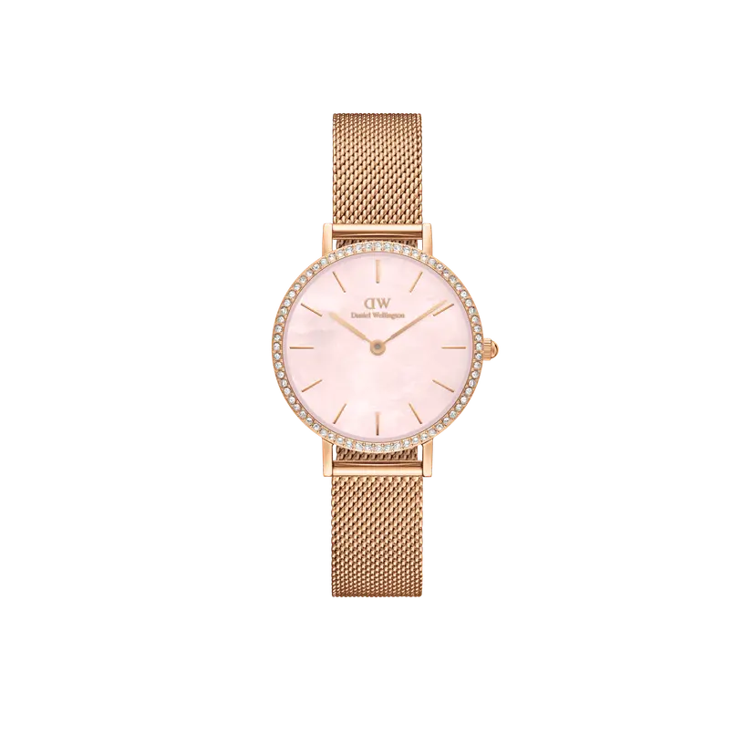 Daniel Wellington Rose Gold 28mm Watch Petite Lumine Bezel Melrose Pink Mop | DW