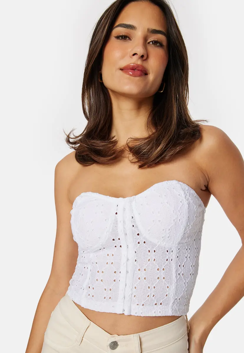 Bubbleroom Broderie Anglaise Bustier Top