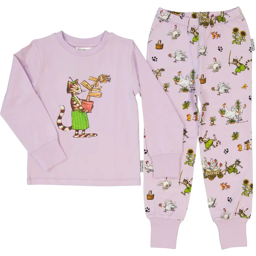 Geggamoja Tvådelad pyjamas Pettson och Findus Lila - 74/80