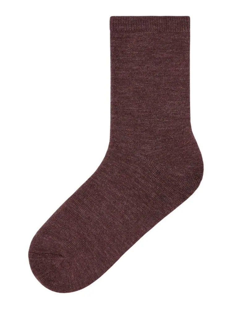 NAME IT Name It - Ullsokker Deep Mahogany