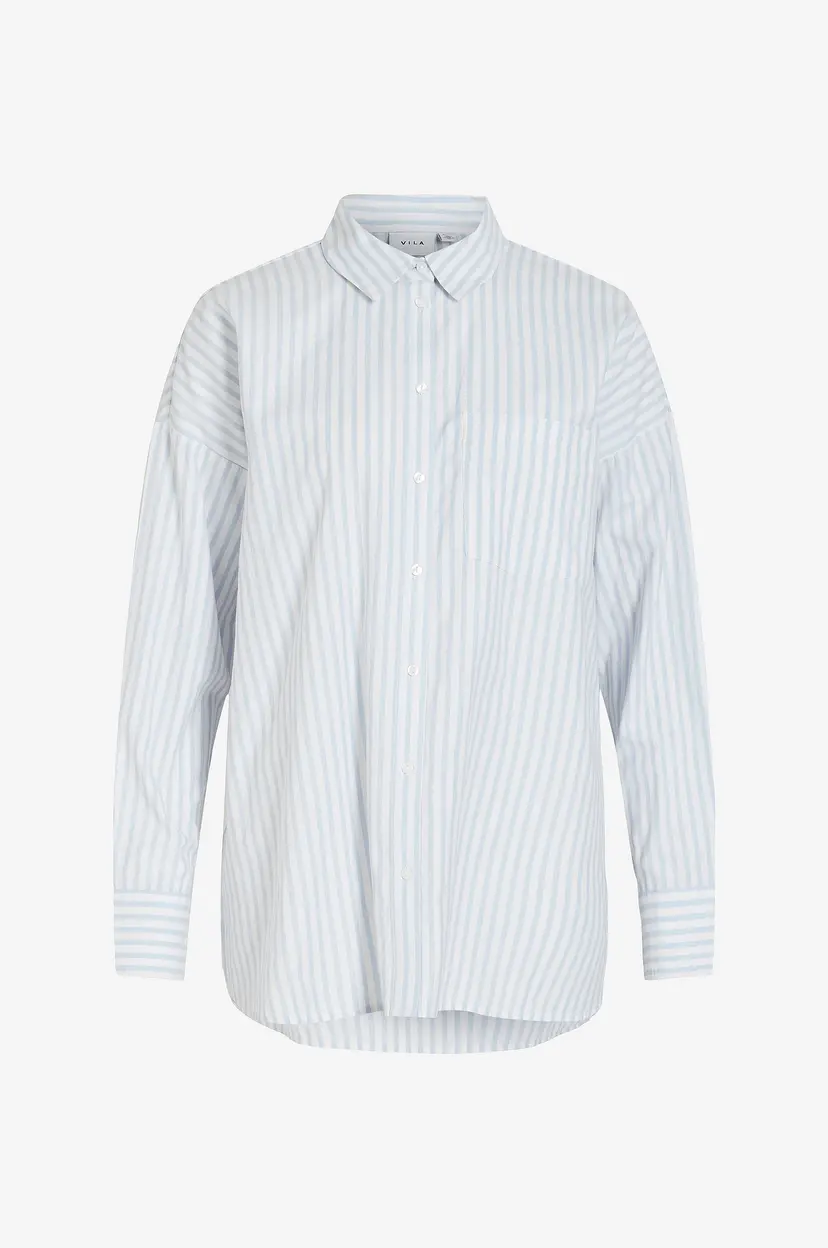 Vila Skjorte viDarma L/S Button Shirt - Blå
