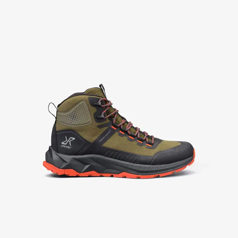 RevolutionRace Phantom Trail Mid Waterproof Hiking Boots Herre Dark Olive/Lava