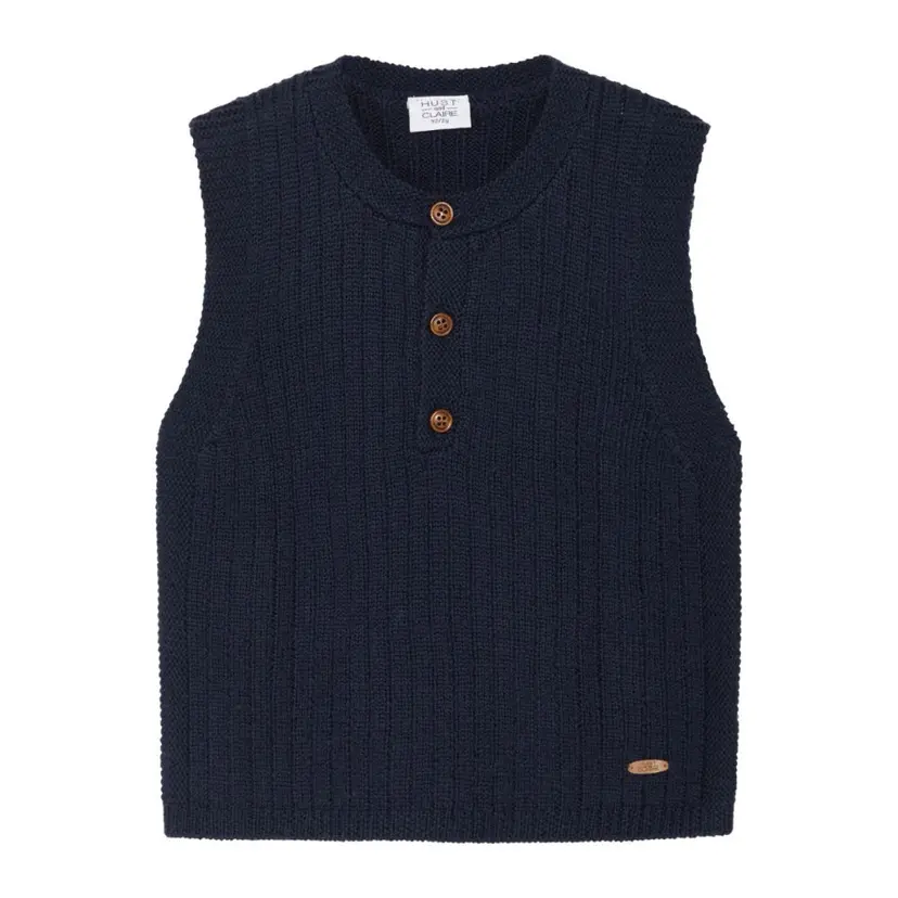 Hust and Claire Hust and Claire - Vest Ull Ribbestrikket More Navy