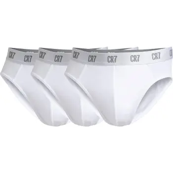 CR7 Cristiano Ronaldo CR7 Cristiano Ronaldo 3P Basic Brief Hvit bomull Herre