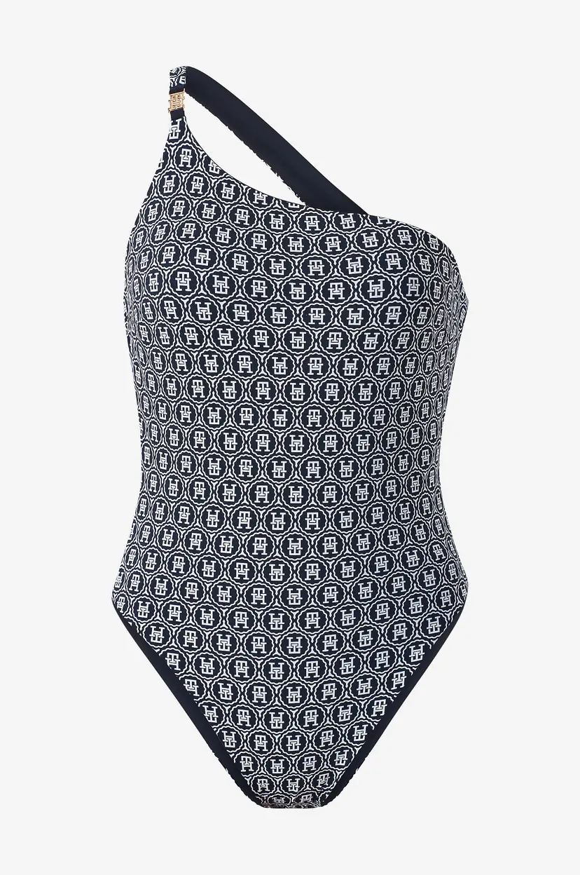 Tommy Hilfiger Badedrakt Reversible One Shoulder OP - Blå