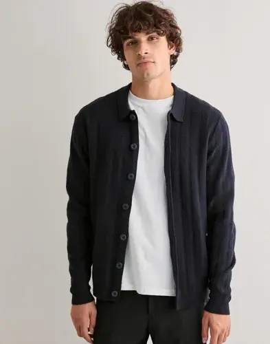 Casual Friday Casual Friday Cfbosse Knit Cardigan Cardigans Blå