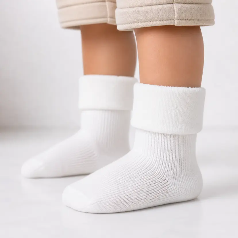 MP Babysokker i ullfrottè Hvite unisex