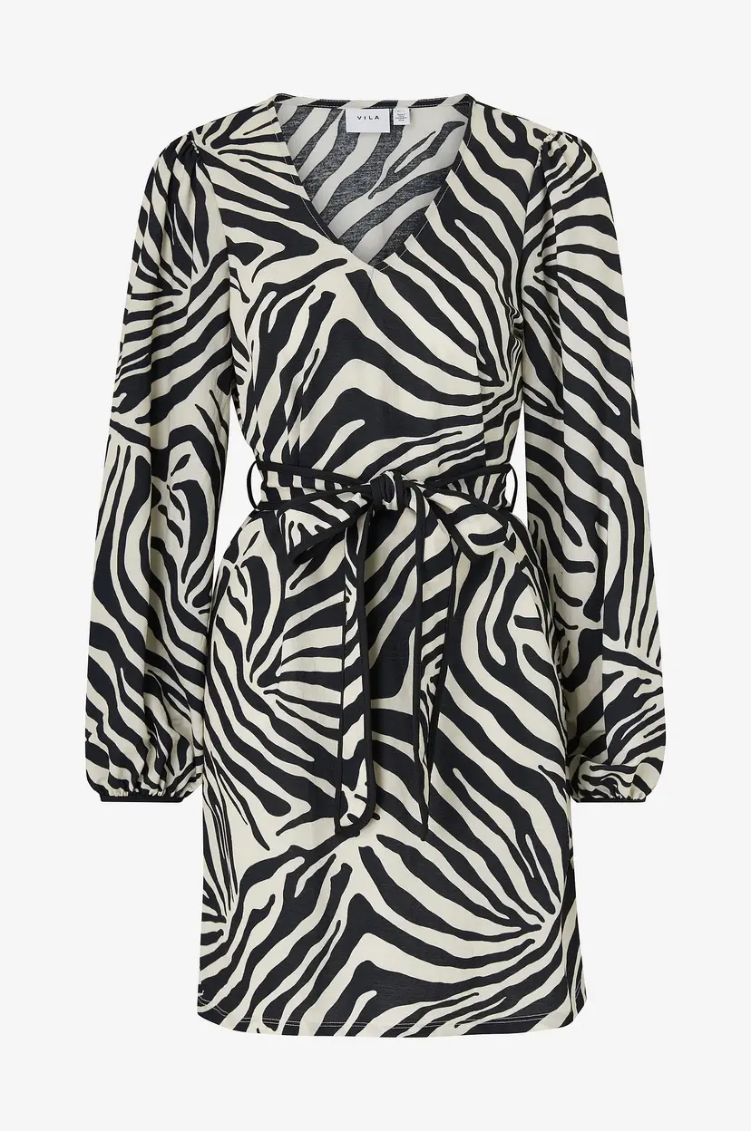 Vila Kjole viMiran Molli V-neck L/S Short Dress - Svart