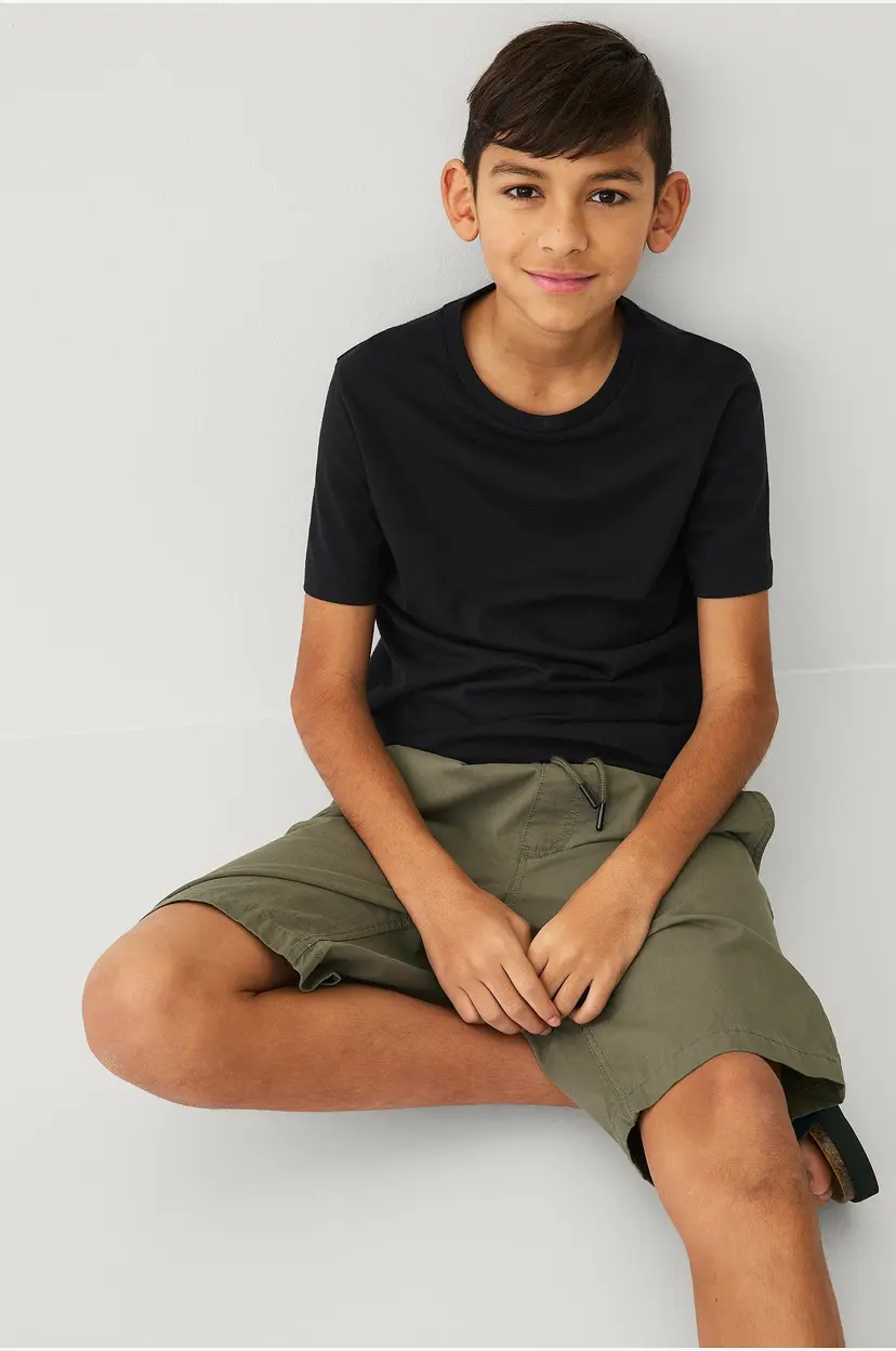 Ellos Collection Shorts i bomullstwill - Grønn