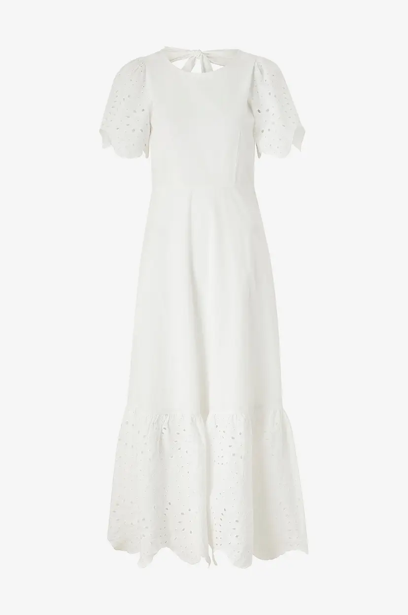 Selected Women Maxikjole slfKelli SS Ankle Broderi Dress - Hvit
