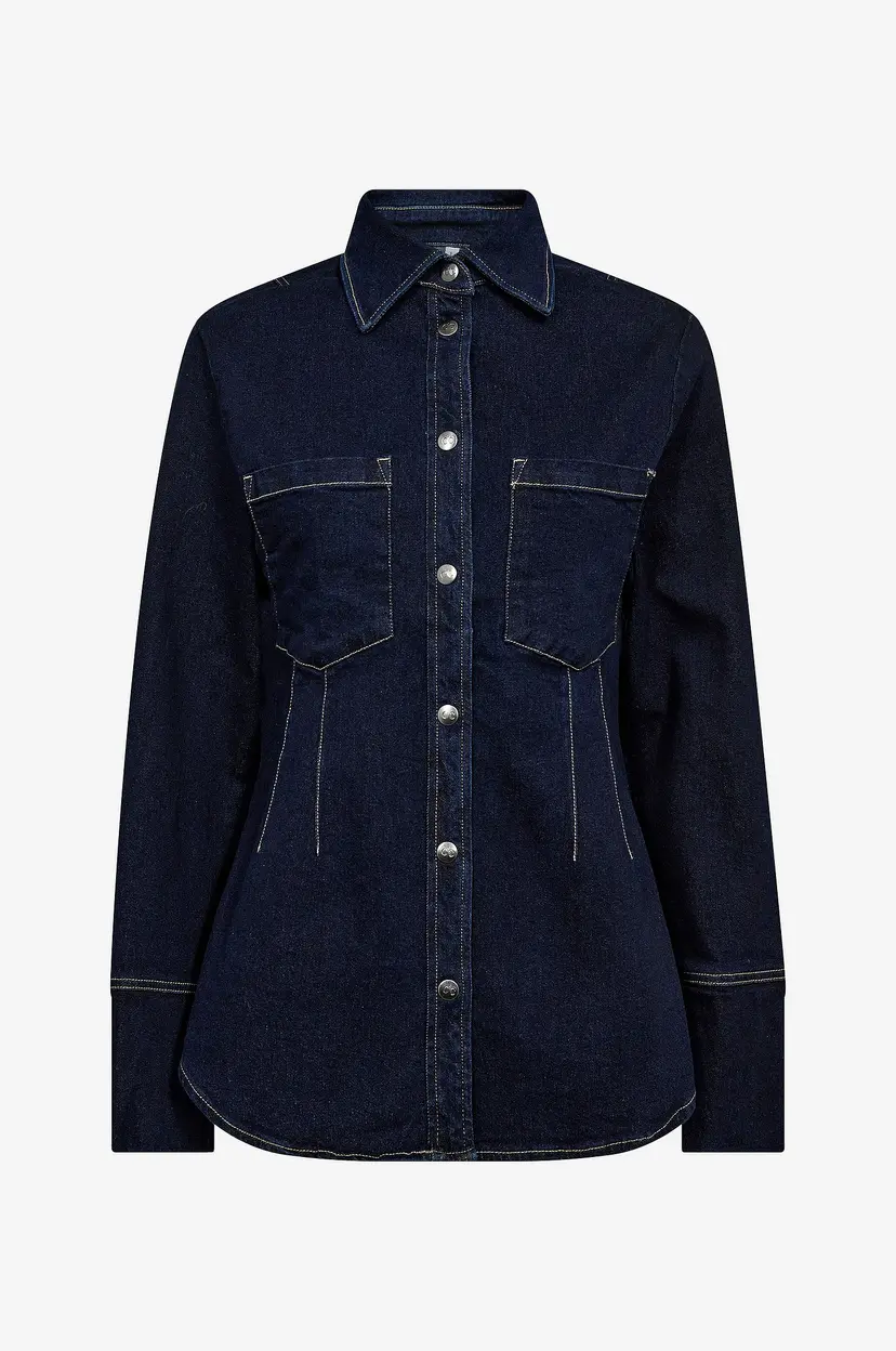 Co'couture Skjorte TheoCC Fitted Denim Shirt - Blå