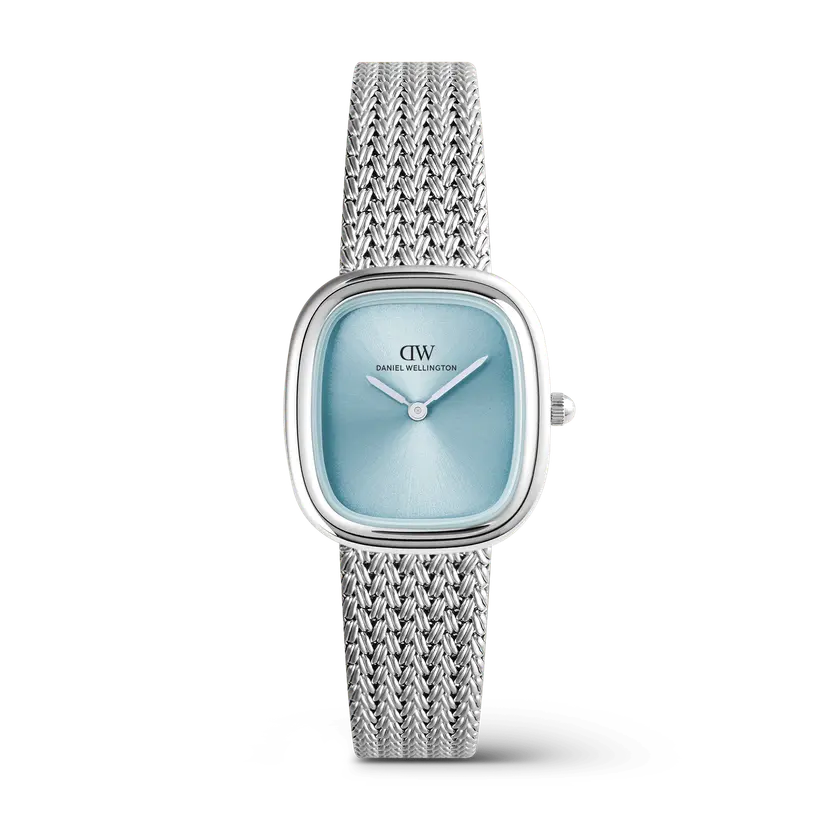 Daniel Wellington Silver 24mm Watch Margot Braided Mesh Ice Blue | DW