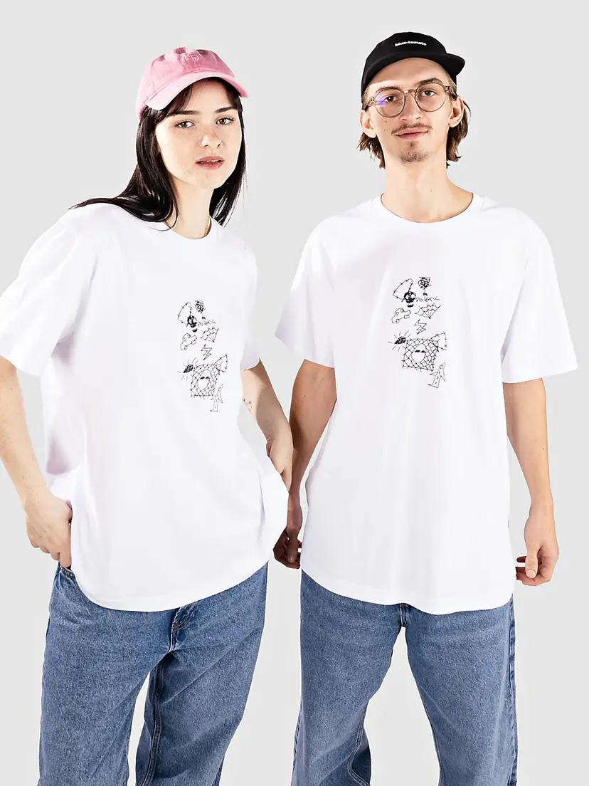 Poetic Collective Poetic Collective Doodle Sketch T-skjorte hvit