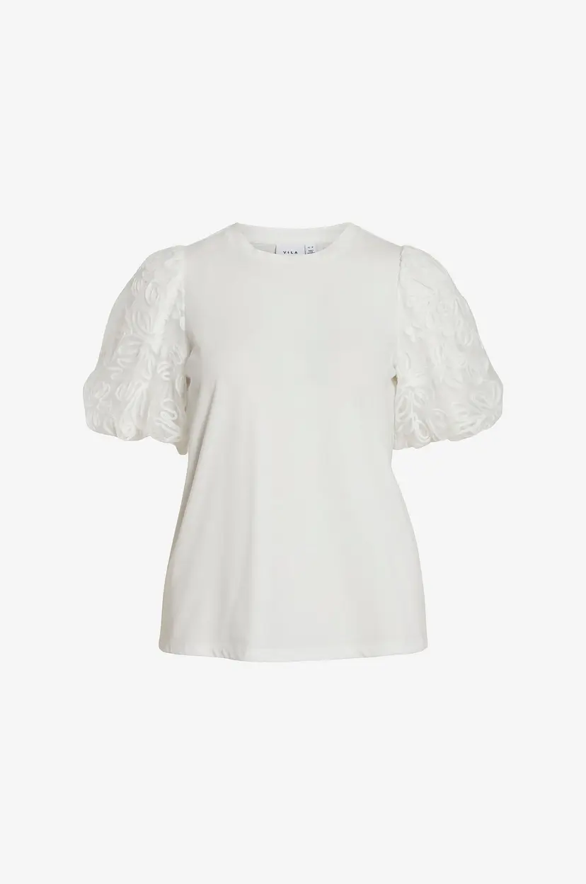 Vila Topp viSimonia O-neck S/S Top - Hvit