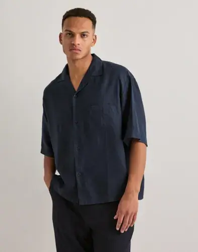 Que Sera Sera Que Sera Sera Lenny Loose Linen Shirt Linskjorter Blå