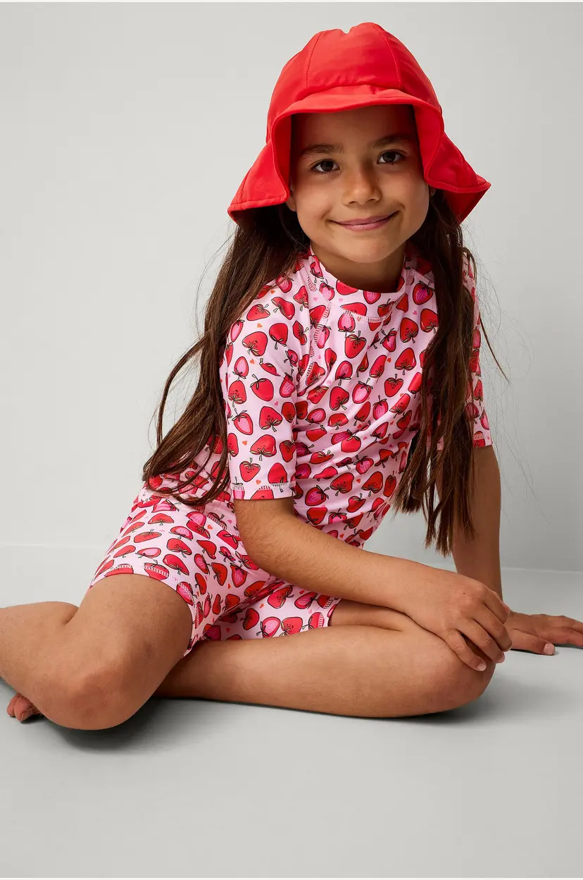 Ellos Collection UV-sett med topp og shorts - Rosa