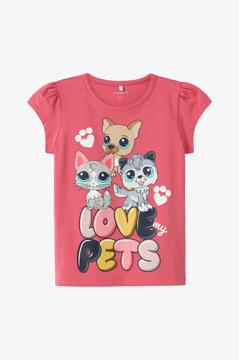NAME IT Topp nmfJessy Petshop SS Top Cplg - Rosa
