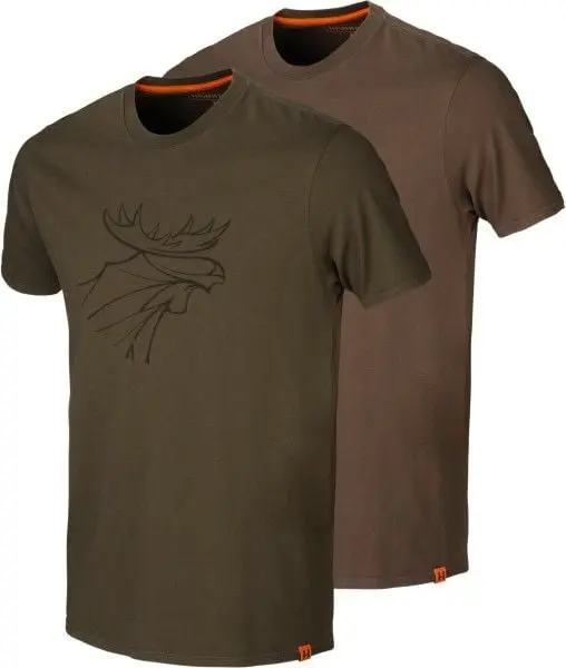 Härkila Härkila Graphic T-Shirt 2-Pack Willow Green/Slate Brown