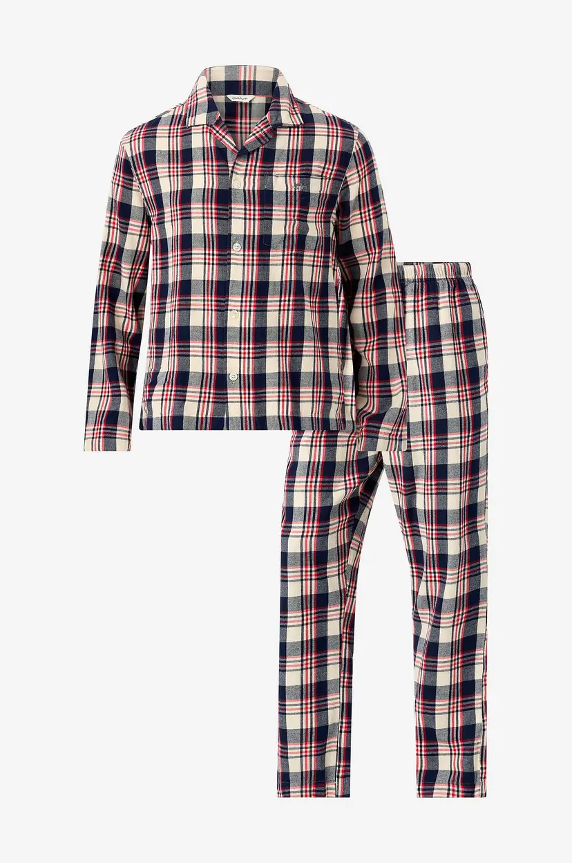 GANT Pyjamas Flannel Check Pajama Set Gift Box - Rød
