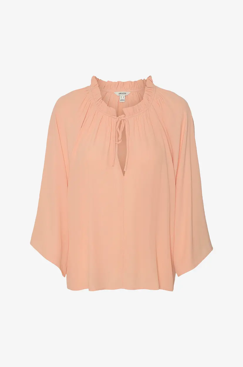Vero Moda Bluse vmJanni 3/4 Tie Neck Top - Orange