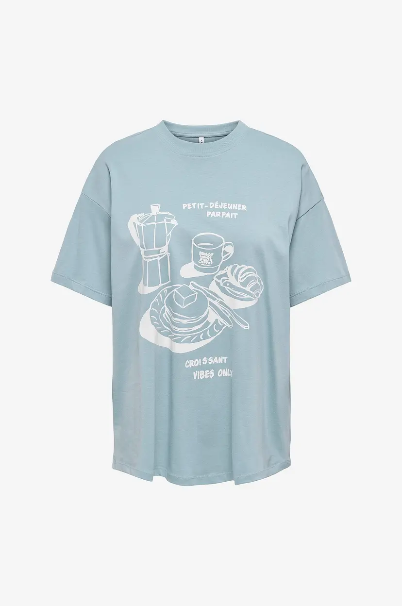 ONLY T-skjorte onlVivvi Life S/S Lovely Top Jrs NO - Blå