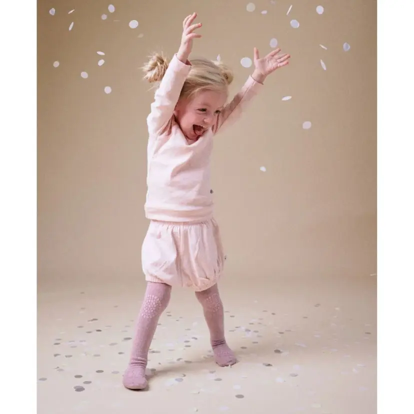 GoBabyGo GoBabyGo - Strømpebukse Antiskli Bambus Lavender Glitter