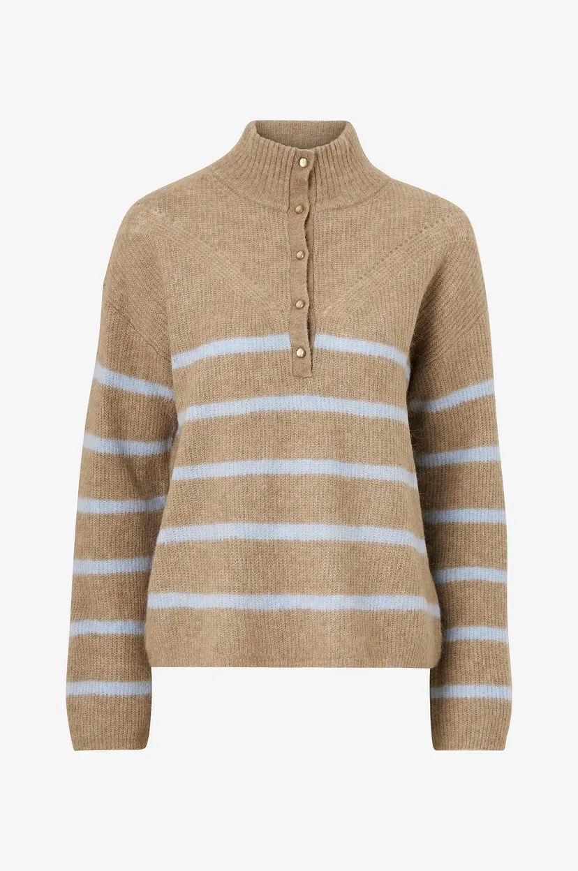 Mos Mosh Genser mmBryna Thora Stripe Knit - Brun